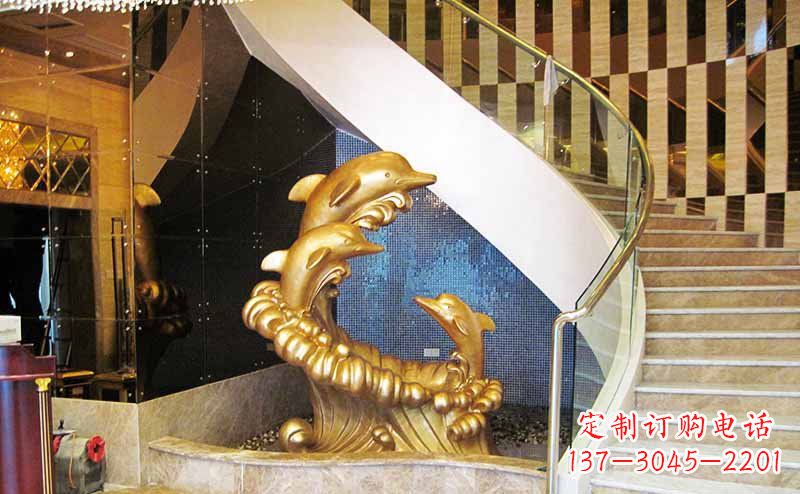 潍坊玻璃钢海豚雕塑精美的艺术精品