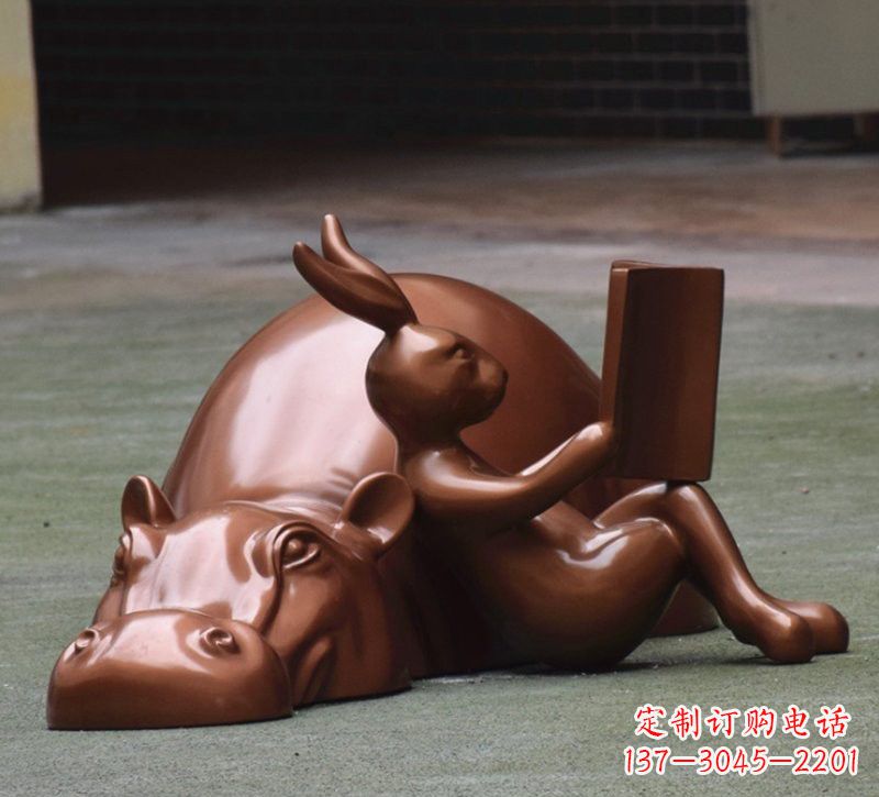 潍坊玻璃钢河马雕塑——给环境添彩