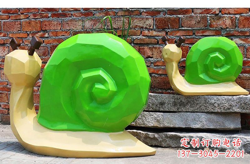 潍坊玻璃钢几何蜗牛雕塑