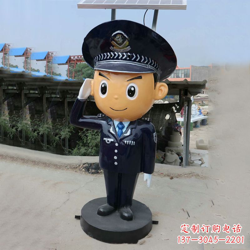 潍坊玻璃钢警察雕塑
