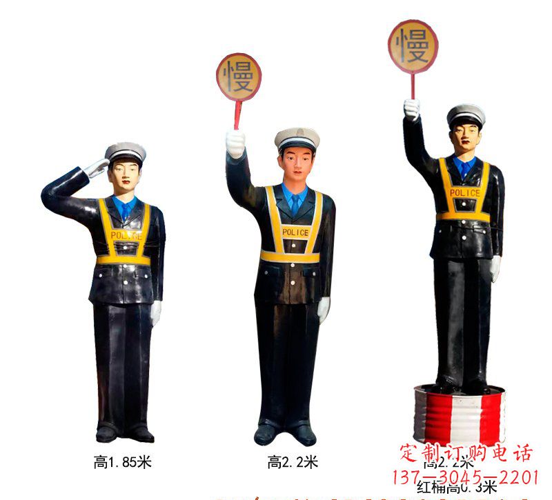 潍坊玻璃钢警察雕塑 (2)