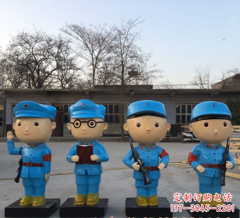 潍坊玻璃钢卡通红军雕塑