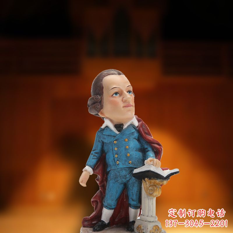 潍坊玻璃钢艺术莫扎特雕塑