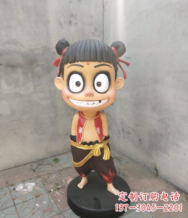 潍坊玻璃钢雕刻的神话传说——哪吒