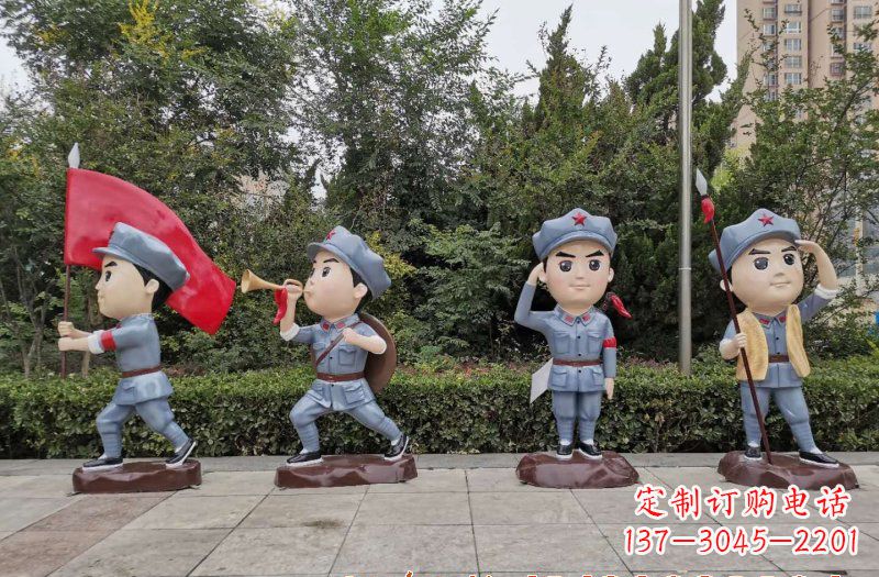 潍坊红军雕塑象征着中国革命的精神