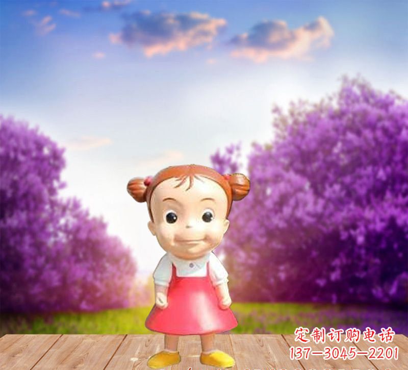 潍坊精美玻璃钢卡通小女孩雕塑