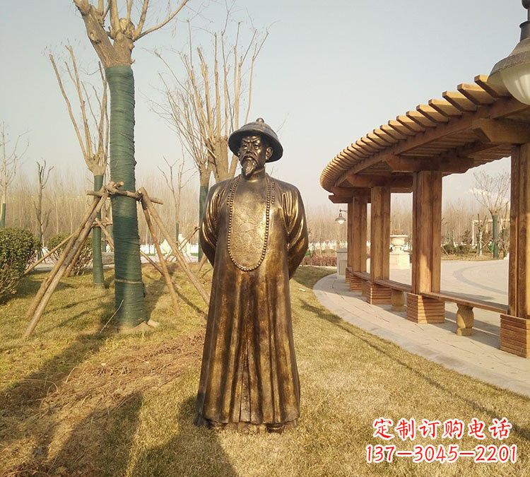 潍坊玻璃钢林则徐雕塑