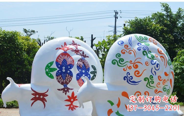 潍坊玻璃钢蜗牛彩绘动物雕塑