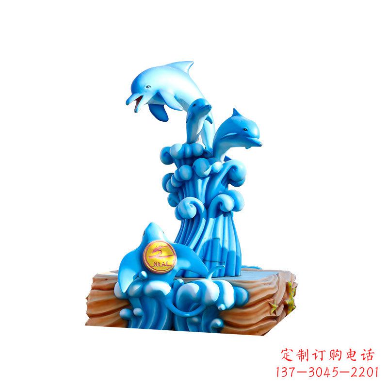 潍坊玻璃钢海豚雕塑精美可爱的海洋宝藏
