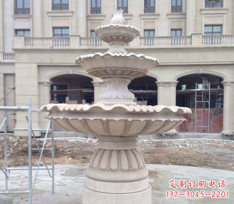 潍坊菠萝多层喷泉石雕——精美而多变的艺术品