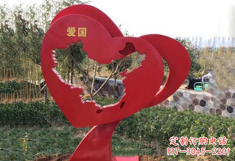 潍坊不锈钢爱国镂空中国地图雕塑