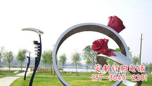 潍坊不锈钢爱情戒指雕塑