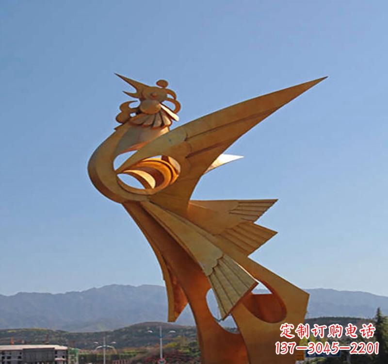 潍坊不锈钢翱翔凤凰雕塑