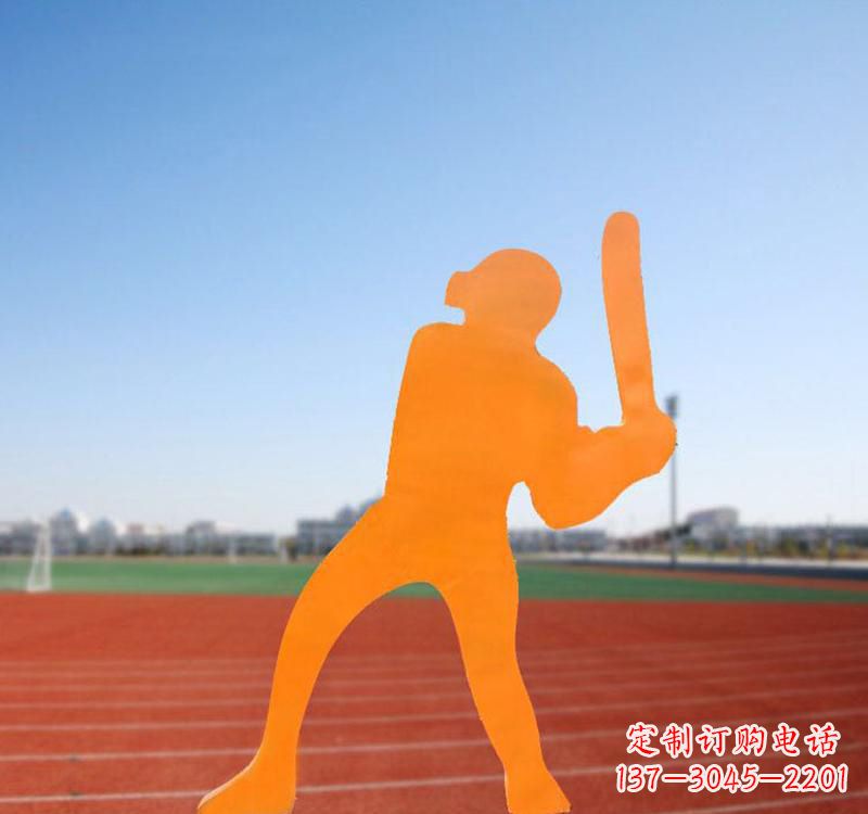 潍坊不锈钢棒球运动人物雕塑