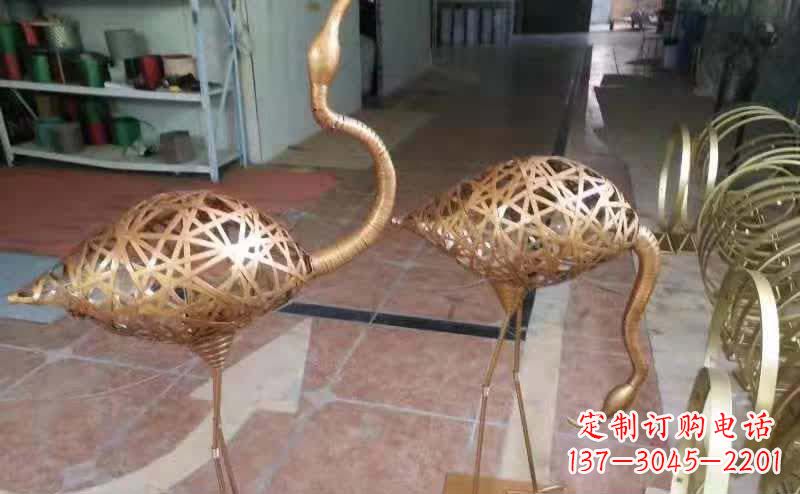 潍坊不锈钢编制动物仙鹤雕塑
