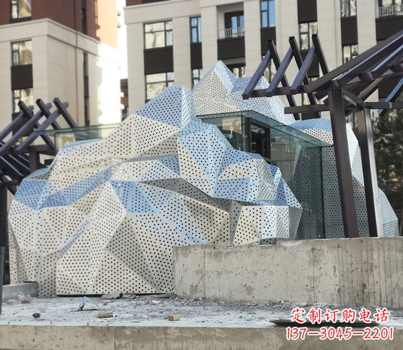 潍坊不锈钢别墅假山景观雕塑