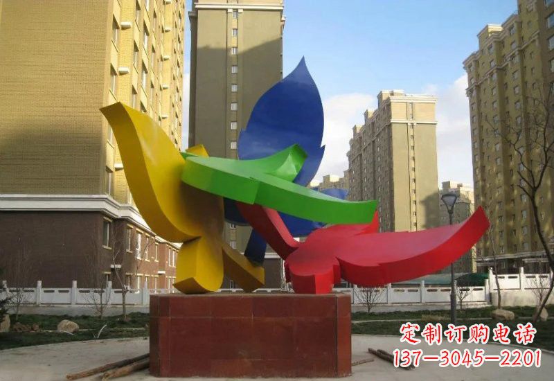 潍坊不锈钢彩色树叶雕塑