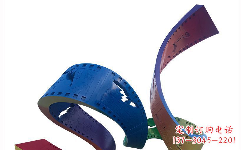 潍坊不锈钢彩色胶卷公园雕塑精美的艺术珍品