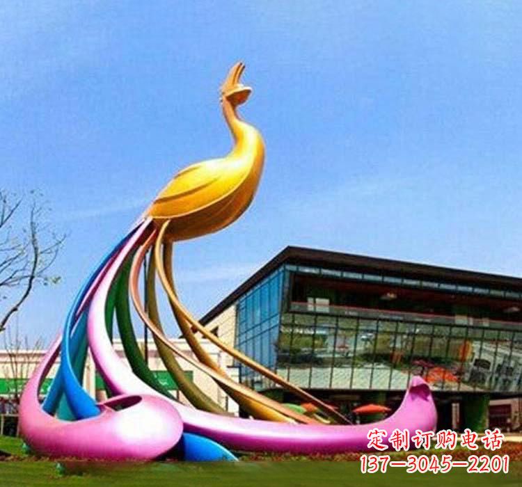 潍坊不锈钢彩色孔雀雕塑