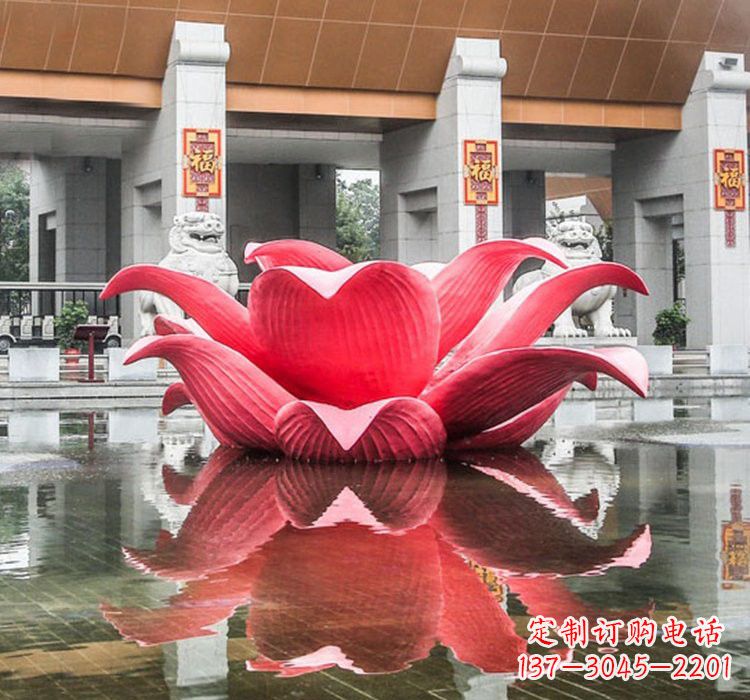 潍坊不锈钢彩色莲花喷泉雕塑