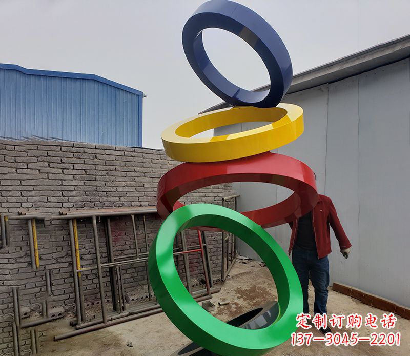 潍坊璀璨缤纷的不锈钢圆环雕塑