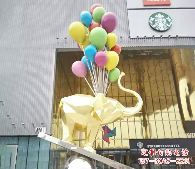 潍坊不锈钢踩球的小象雕塑