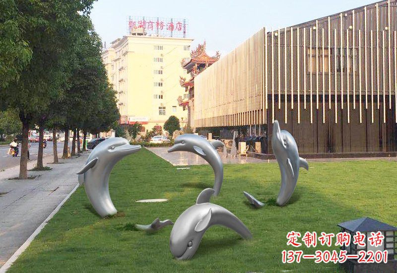 潍坊不锈钢海豚雕塑艺术与环保的完美结合