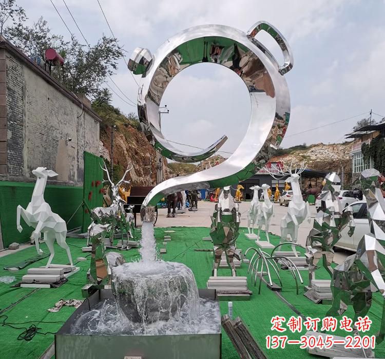 潍坊不锈钢茶壶雕塑精致美观的艺术品
