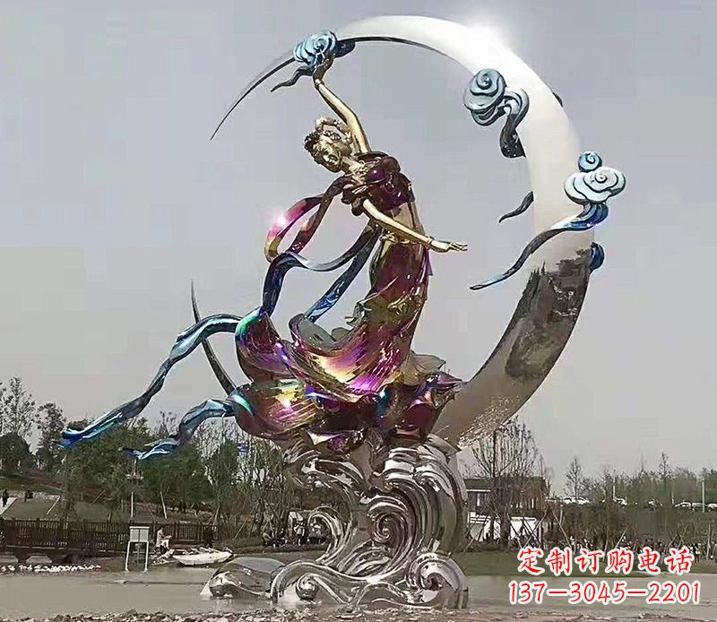 潍坊不锈钢嫦娥奔月雕塑