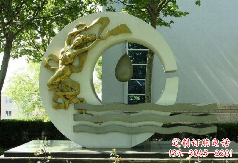 潍坊不锈钢嫦娥奔月雕塑——传承中华文化