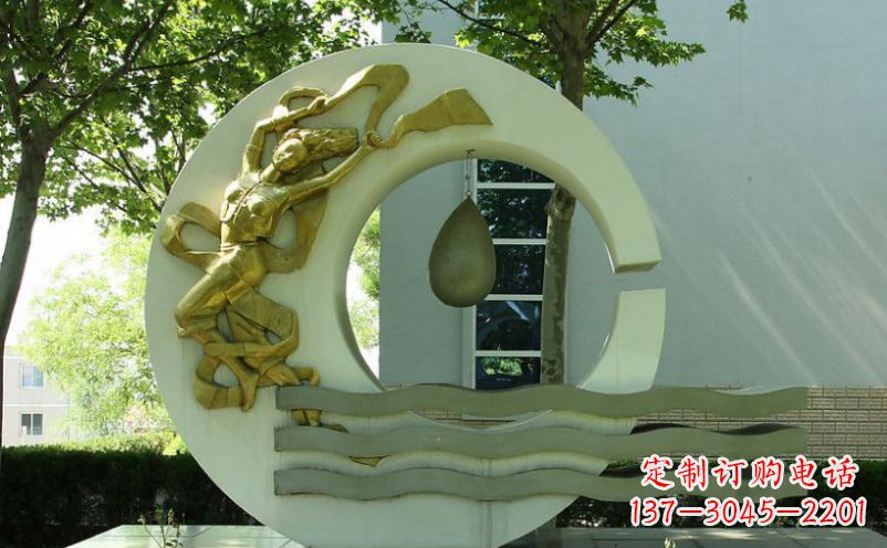 潍坊不锈钢嫦娥奔月景观雕塑
