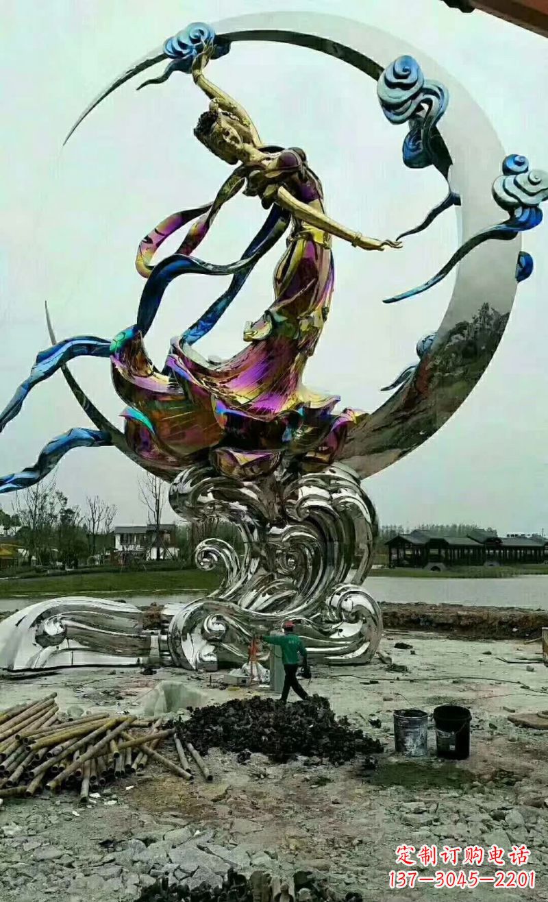 潍坊不锈钢嫦娥奔月雕塑