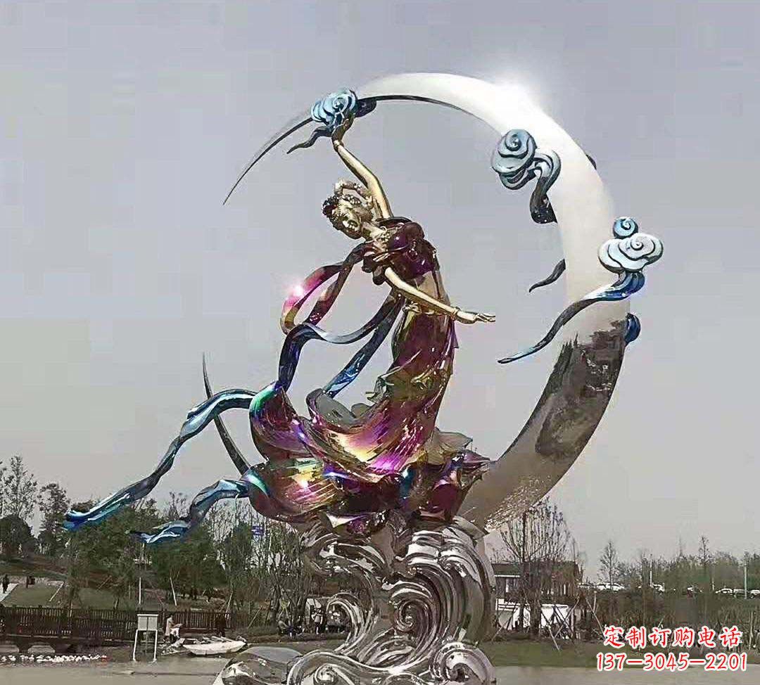 潍坊不锈钢嫦娥奔月造型雕塑