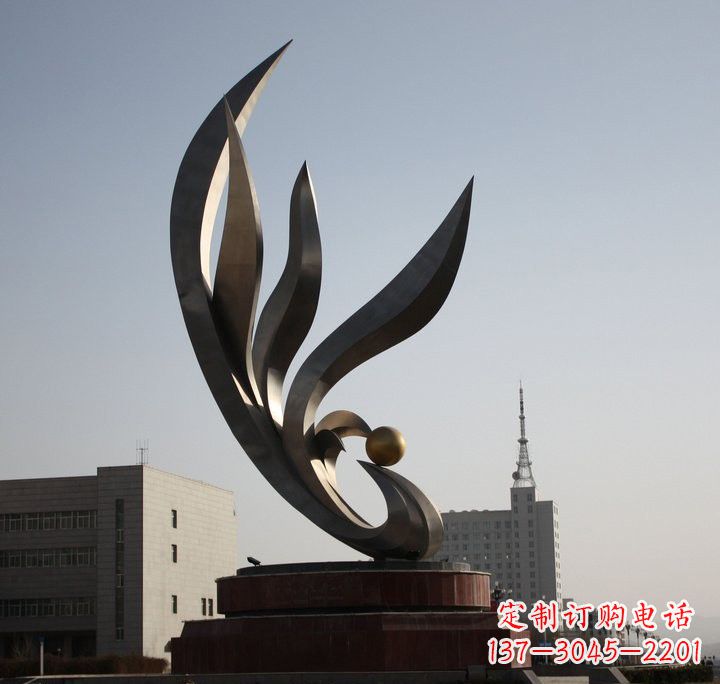 潍坊不锈钢城市抽象凤凰雕塑222