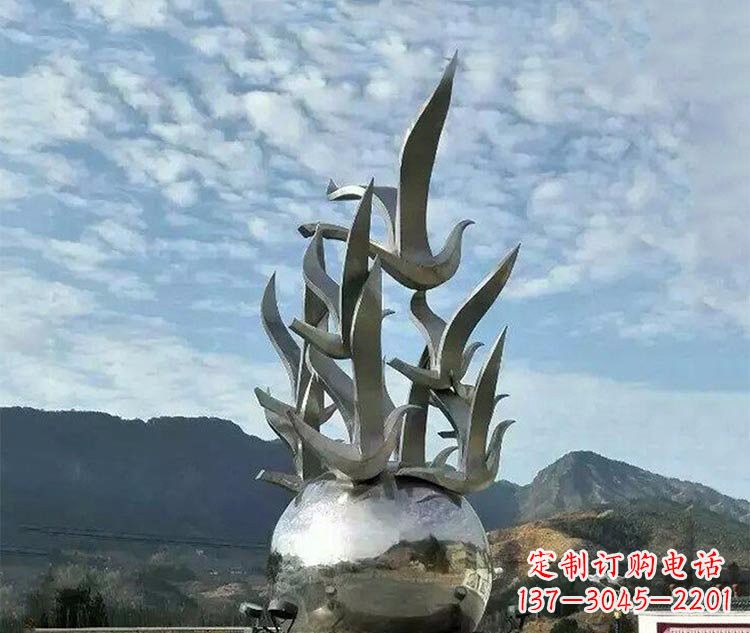潍坊不锈钢城市抽象和平鸽地球雕塑