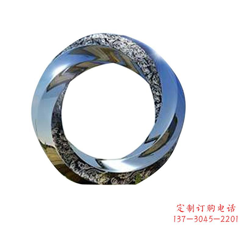 潍坊不锈钢城市抽象圆环雕塑