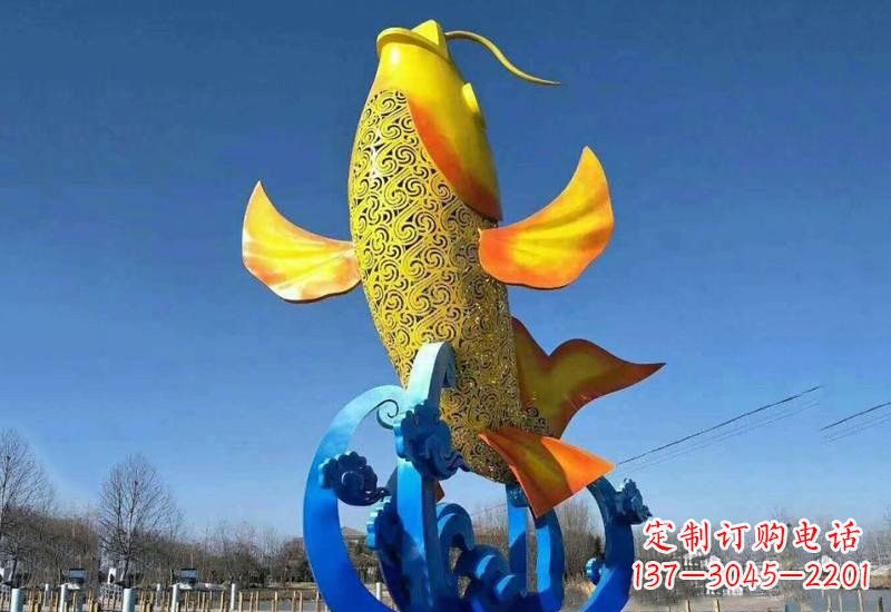 潍坊不锈钢鲤鱼雕塑——城市的一道风景线