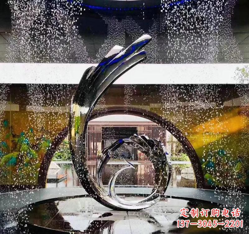 潍坊不锈钢城市景观喷泉雕塑美丽而又充满力量