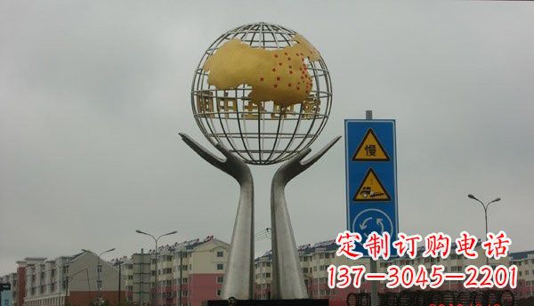 潍坊不锈钢城市景观中的地球雕塑