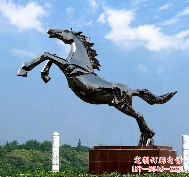潍坊不锈钢城市艺术奔马雕塑