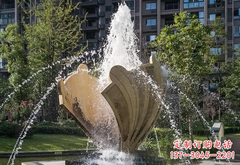 潍坊不锈钢抽象贝壳喷泉雕塑