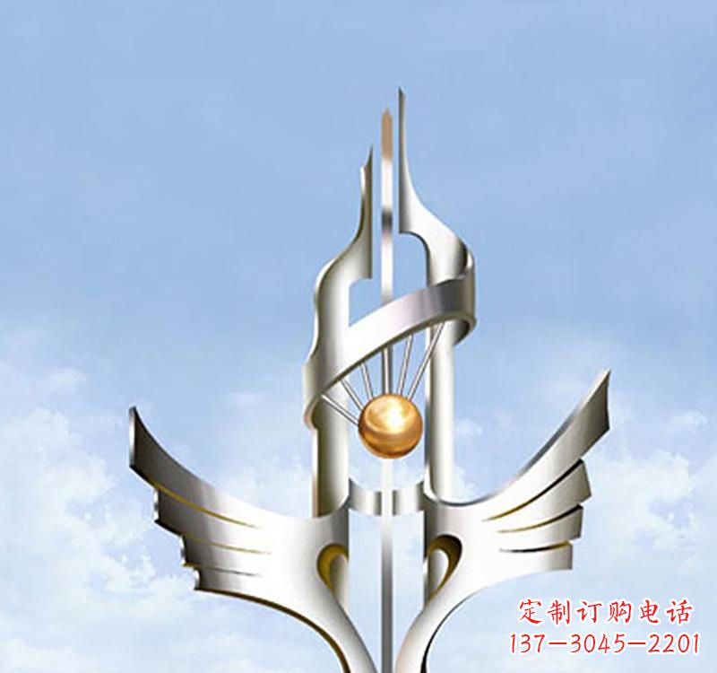 潍坊不锈钢抽象创意翅膀雕塑