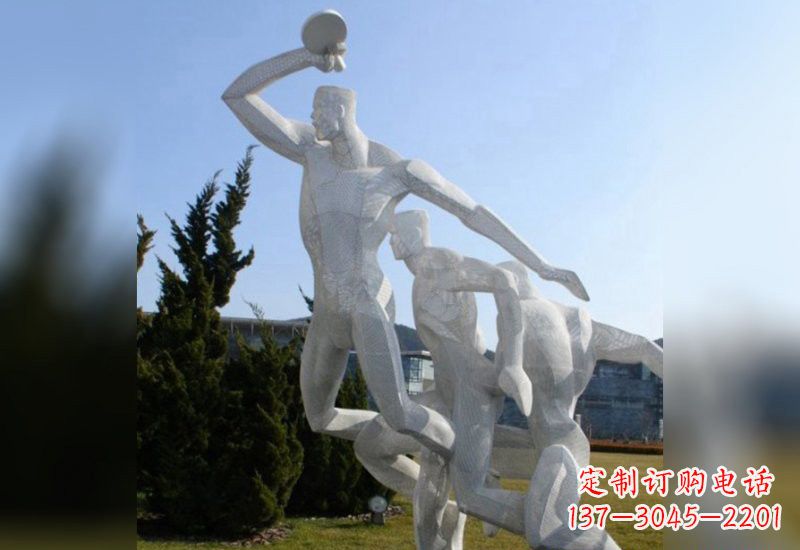 潍坊不锈钢抽象打乒乓球人物雕塑