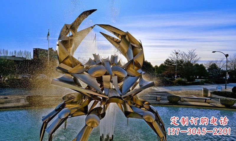 潍坊不锈钢抽象大型螃蟹雕塑
