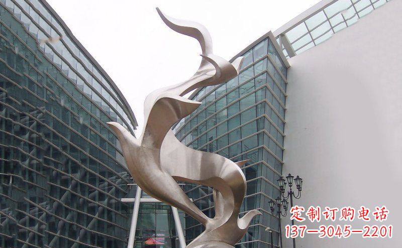 潍坊不锈钢抽象大雁鸽子雕塑