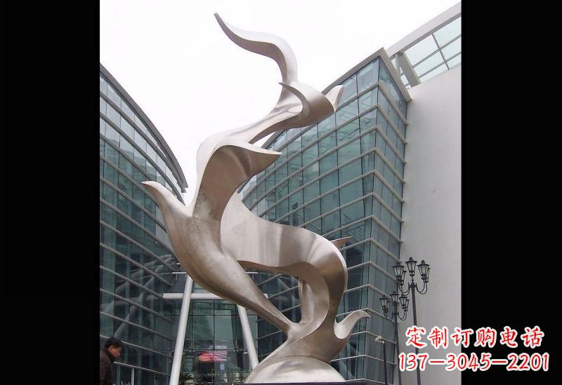 潍坊不锈钢抽象大雁雕塑