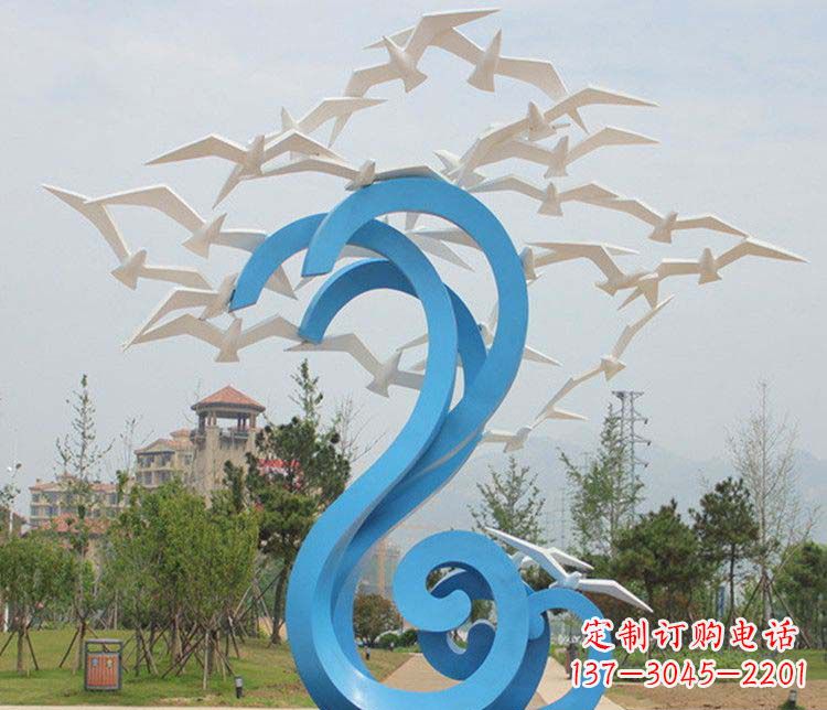 潍坊不锈钢抽象大雁雕塑1
