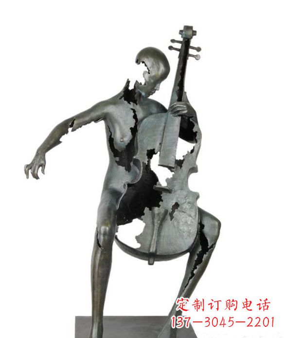 潍坊不锈钢抽象弹吉他人物雕塑
