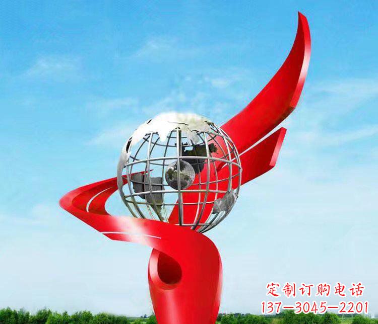 潍坊不锈钢抽象地球雕塑 (2)
