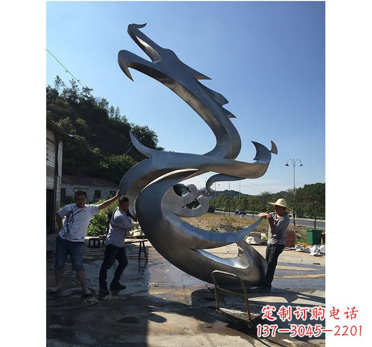 潍坊不锈钢抽象动物龙雕塑